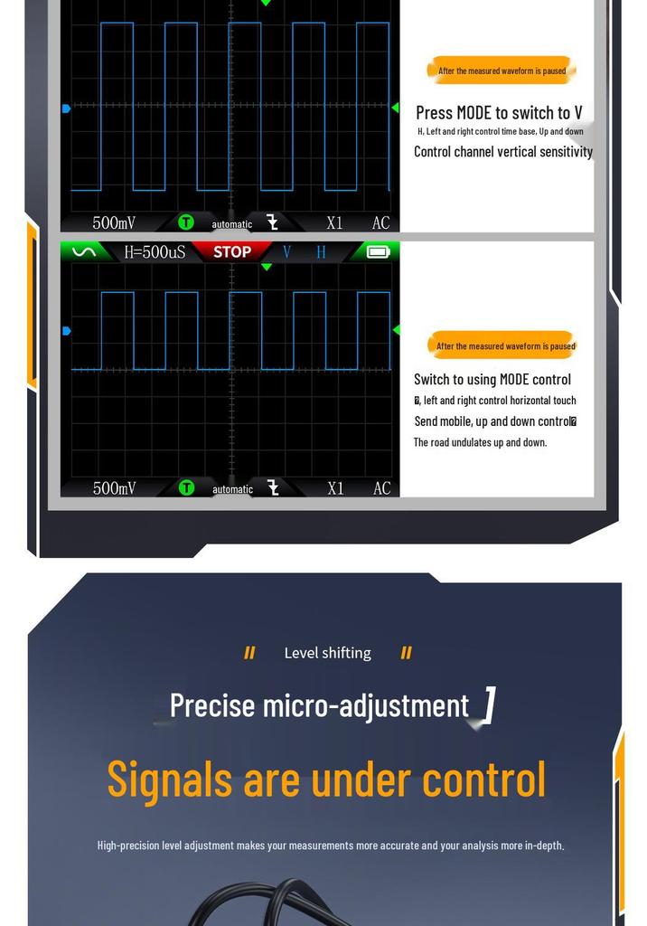 FNIRSI DSO510 Handheld Digital Oscilloscope & Multifunction Signal Generator