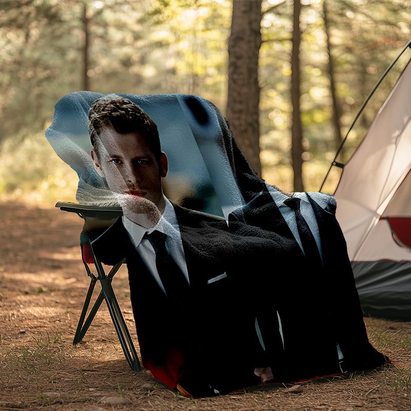 Two Men In Suits Damon Blanket Flannel Throw for Sofa, Indoor, Camping, Living Room, Office, Chair, And Bed Soft Birthday Gift