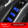 Наклейки на кнопки салона Toyota Highlander для Start, селектора передач, рулевого колеса и стеклоподъемников.