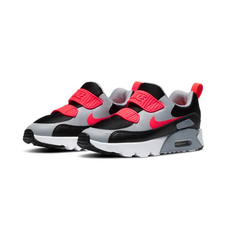 Nike Air Max 90 Низкие с круглым носком Детские Беговые Кроссовки Серый Черный Красный Дети Возраст 3 7 Лет 881927-024