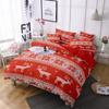 Красный Рождественский Пододеяльник Три Предмета Полиэстер 3D Цифровое Постельное Белье Домашний Текстиль