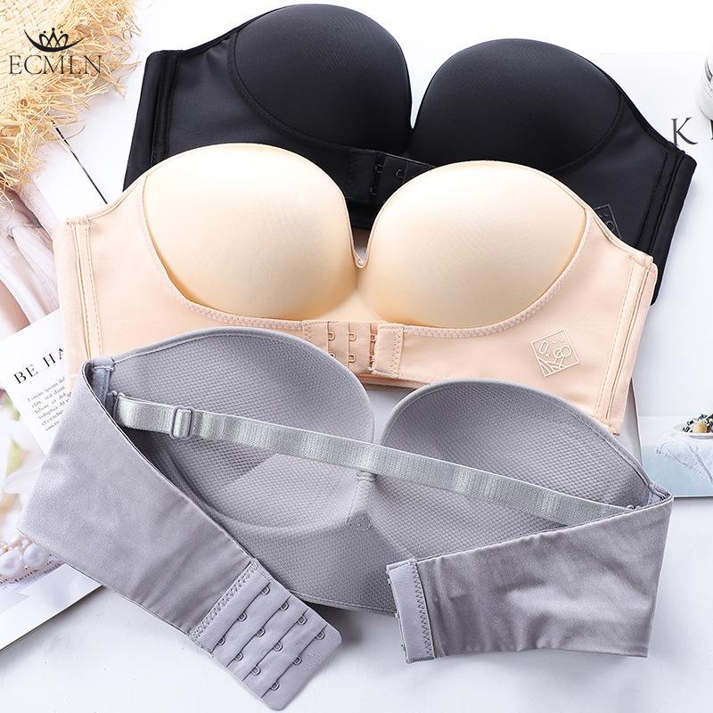 Front Closure Sexy Push Up Bra Women Invisible Bras Underwear Lingerie for Female Brassiere Strapless Seamless Bralette