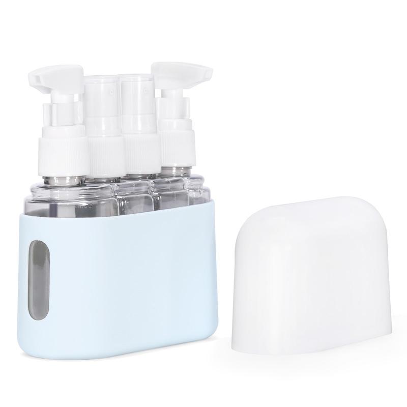 2/3/4-In-1 Travel Refillable Bottle Set Combination Liquid Lotion Shampoo Shower Gel Dispenser Empty Cosmetic Container Atomizer
