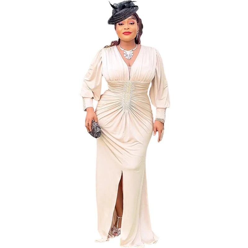 Плюс Размер Женская Мода Элегантный Новый Макси Платье