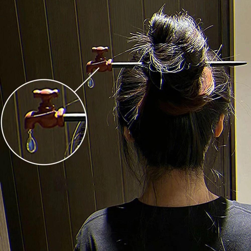 Water Drop Funny Hair Fork Step Shaking Creative Hairpin  Hanfu Headwear