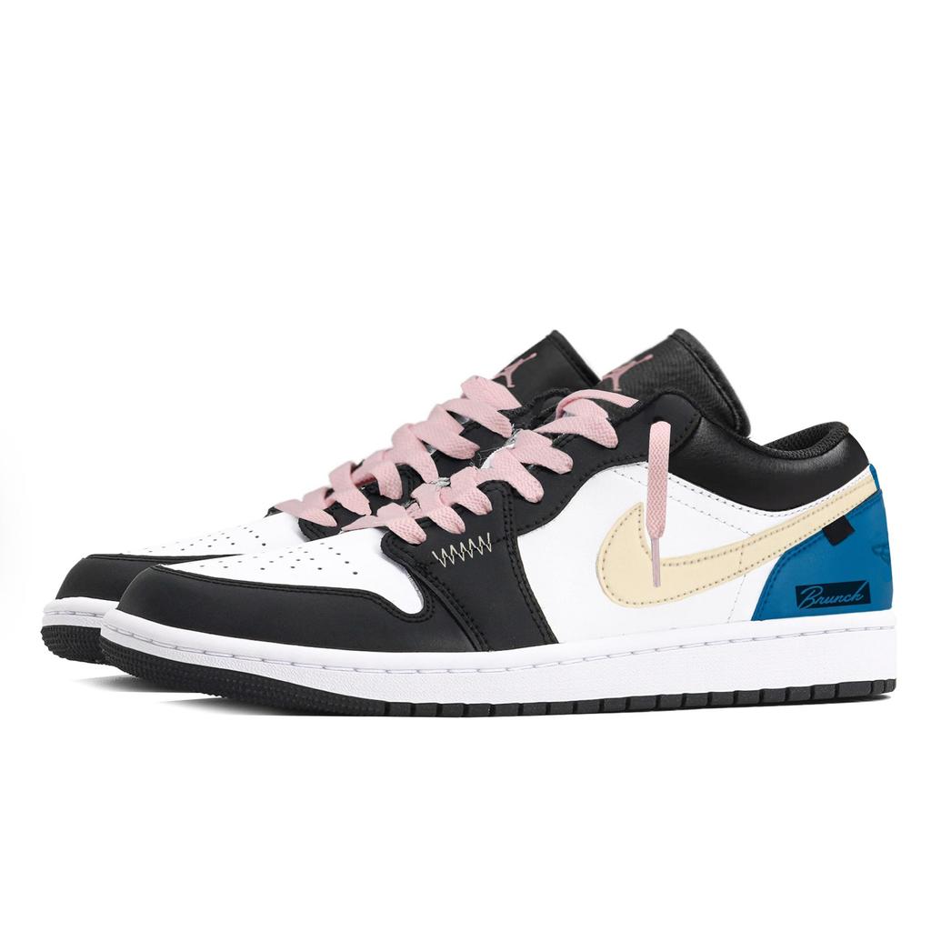 Jordan Air Jordan 1 Low Винтажные Баскетбольные Кроссовки Мужские Белый Синий Черный 553558-040(Команда1920-)