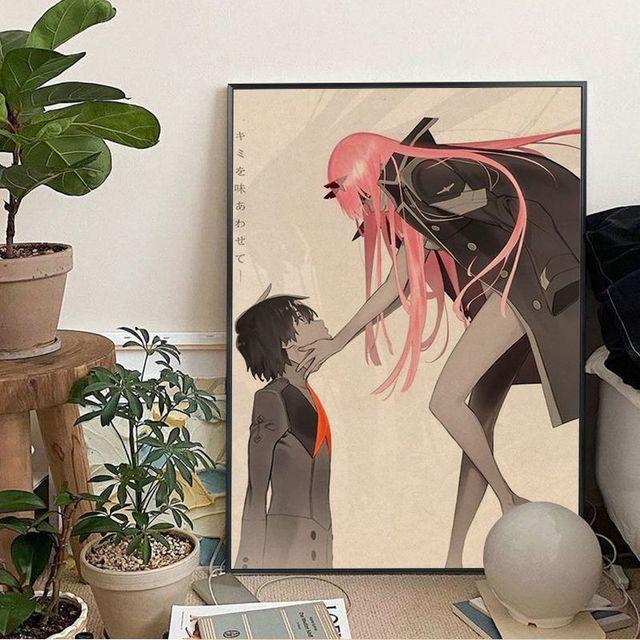 Аниме DARLING In The FRANXX плакат винтажная комната домашний бар кафе декоративная картина маслом настенное искусство