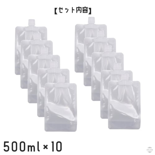 EXLEAD Clear Spout Pouches, 500ml, Pack of 10 [Available In 100ml, 150ml, 200ml, 250ml, 300ml, 380ml, and 500ml] Large-mouth Spout Pouches, Storage Co