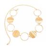 Salircon Vintage HollowOut Round Waist Chain Gold Color Metal Waist Chain Adjustable Oval Belly Chain Women Jewelry Accessories