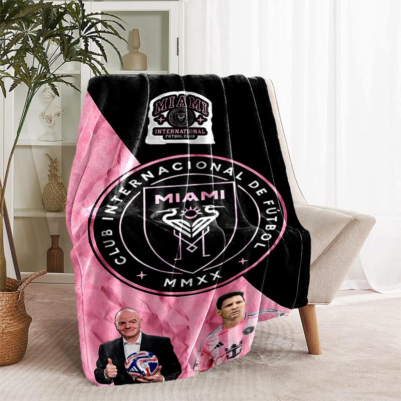 1pc Blanket - Inter Miami CF Print Design, Lightweight Blanket for Sofa, Bed- Soft &Warm, Gift for All Seasons