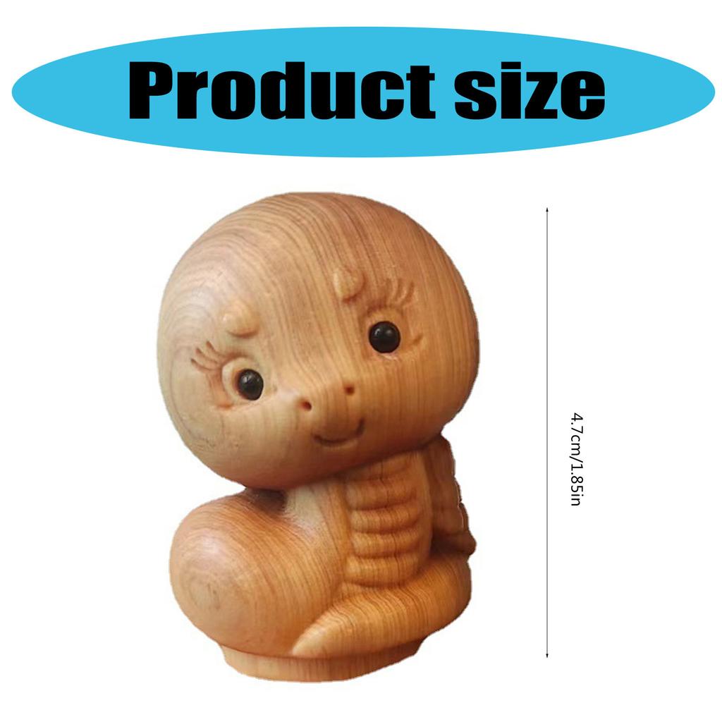 Мини резьба по дереву китайские новогодние украшения в виде змеи зодиакальная статуэтка змея животное декор офисный рабочий стол украшение автомобиля