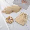 Silk-Like Eye Mask Set: Headband, Scrunchies, Bag - Perfect Wedding Favor & Outdoor Sleep Companion