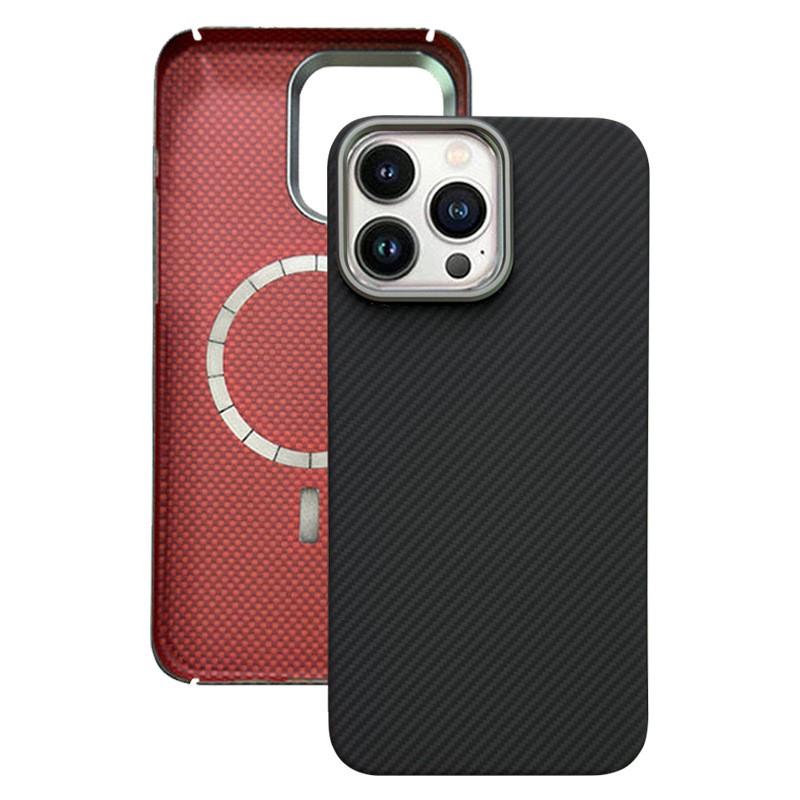 Magnetic Kevlar Phone Case IPhone 15 Pro Max Slim Protective Cover