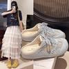 Модные дышащие полуслиповые новые ретро женские универсальные кроссовки на мягкой подошве, удобные кеды, борцовки