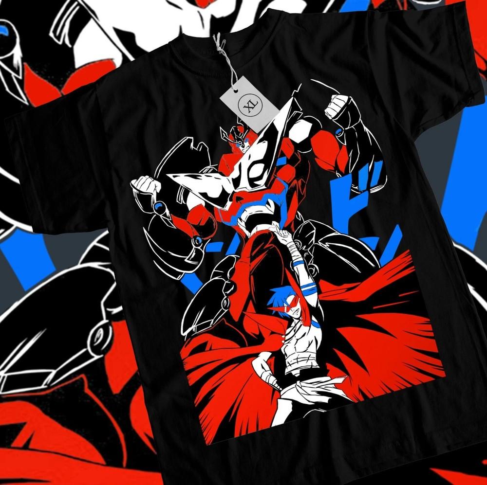 Футболка Tengen Toppa Gurren Lagann Камина Аниме Манга - Черная Унисекс Футболка
