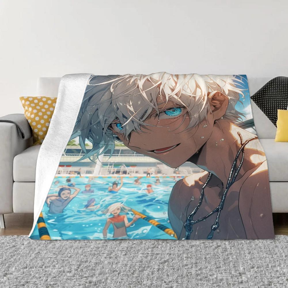 Jujutsu Kaisen-Gojo Satoru Bed Throw Blanket for Sofa Luxury Bedding Fluffy Plaid Custom Blankets King Size Home Interior Knee &