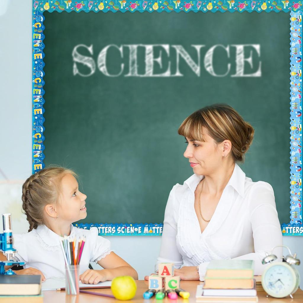 Outus 4 Rolls 131 Feet Science Bulletin Board Classroom Decor Science Theme Bulletin Board Borders Trim for Back to School Classroom Party Decor