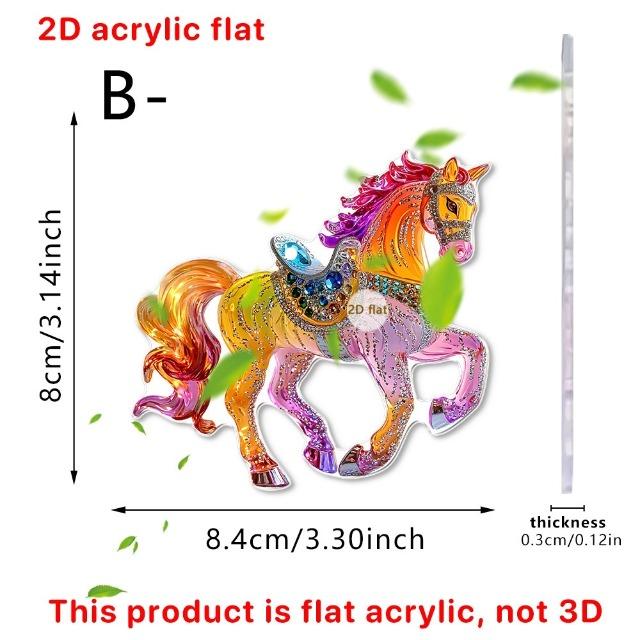 Акриловый брелок для ключей в виде лошади и подвесной декор - Золотистый/Эбеновый, мультяшный стиль, украшение для автомобиля, рюкзака, дома, подарок на фестиваль