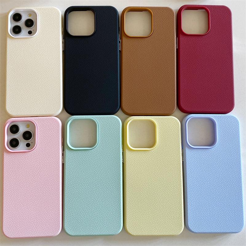 Кожаный чехол для iPhone 16e с двойной текстурой, совместимый с Apple 16/15, силиконовый 13, жесткий чехол 11, трансграничный 14