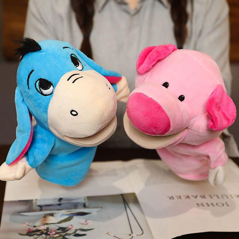 Stuffed Plush Animals Playthings Hand Finger Story Puppet Kawaii Dolls Learning Infant Playthings Duck Lamb Cow Dog Horse Kids Toy Gift Idea