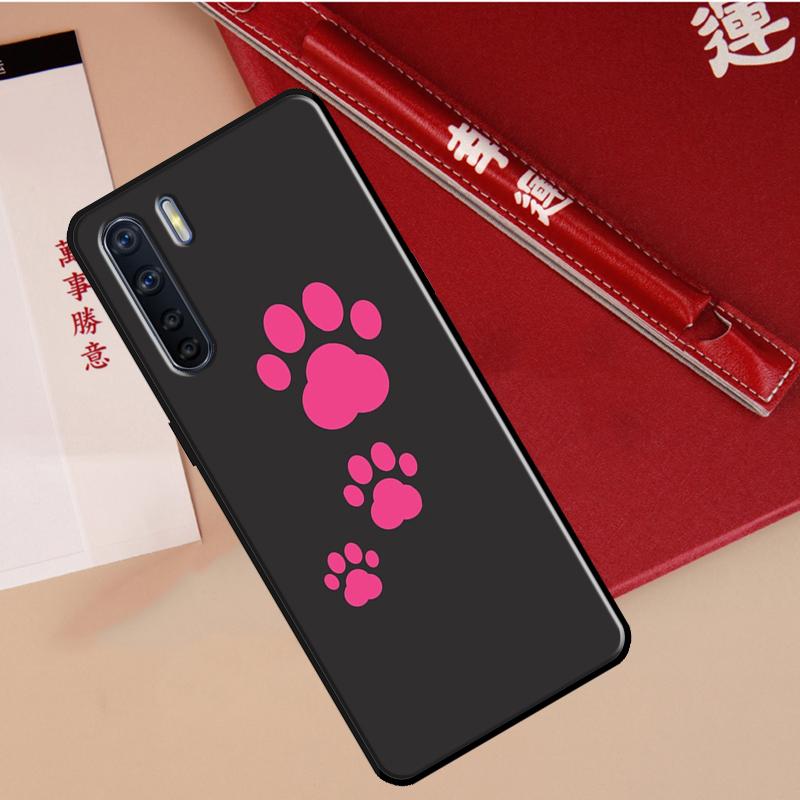Dog Paw Case For Oppo A60 A98 A58 A78 A18 A38 A80 A40 A77 A57 A17 A74 A54 A94 A96 A76 A16 A15 A5 Pro