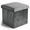 Folding velvet pouf DIEGO graphite VELVET size L