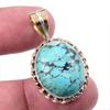 Натуральный тибетский бирюзовый драгоценный камень 925 проба стерлинговое серебро двухцветная подвеска 1,50'' l7g86