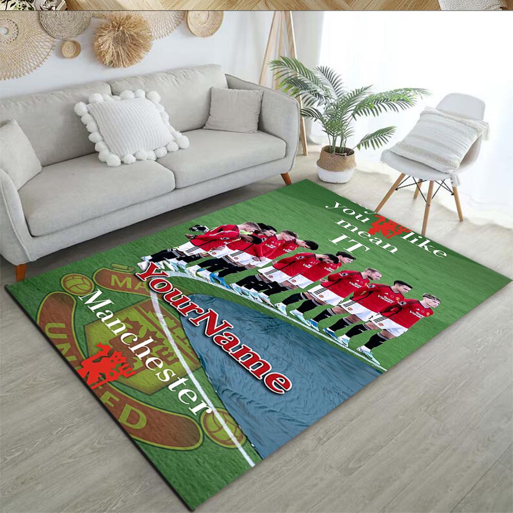 Manchester Customize Your Name Floor Mat Perfect for Game Room Decorate room Foyer Dormitory Antislip Carpet Office home decor