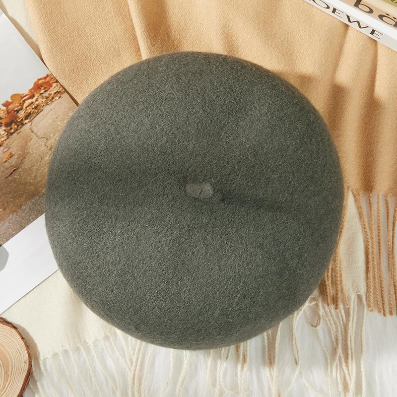 Берет женский осенне-зимний британский ретро шерстяной берет корейский стиль универсальный японский стиль милый художник шляпа тренд