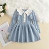 Winter Autumn Girls Knitting Long Sleeve Dress Girls Baby Ruffle Knitted Princess Sweater Dress Casual Dress