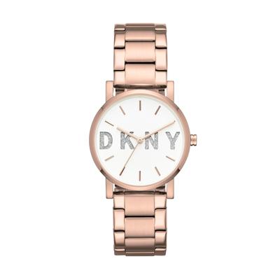 Женские кварцевые часы DKNY [Soho] из нержавеющей стали, повседневные, цвет - оттенок розового золота (Модель NY2654)