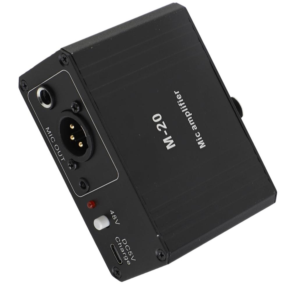 High Gain Microphone Preamp with 48V Phantom XLR and Low Noise for Dynamic and Condenser Microphones Power, Output,