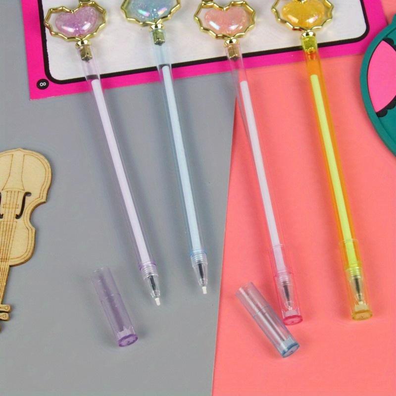 Возвращение в школу, 10 шт. 0,5 мм, креативная гелевая ручка с имитацией кристалла и любовью, высококачественная ручка для девочек, симпатичная канцелярская офисная ручка для подписи