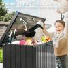 400L Outdoor Storage Chest in Galvanized Steel with Lock and 2 Keys, 124x66x72cm. Black