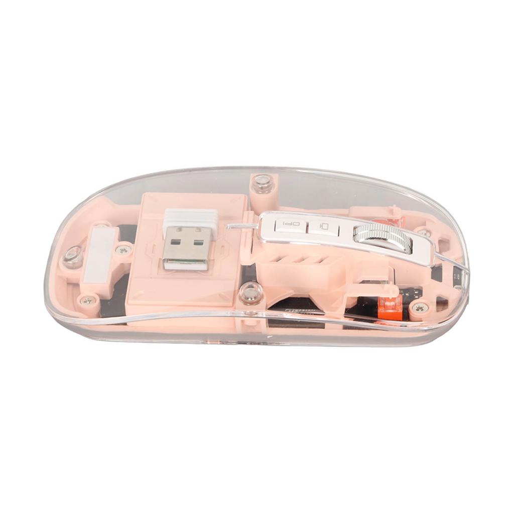 Беспроводная Bluetooth мышь Прозрачный Прозрачный Крутой корпус Бесшумный клик Цветная подсветка с эффектом дыхания Ноутбук