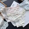 Женское белье из ледяного шелка с кружевной отделкой в горошек - Милые конфетные цвета, подходит для 80-130 цзиней