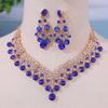 Bridal Rhinestone Necklace & Earrings Set for European & American Weddings