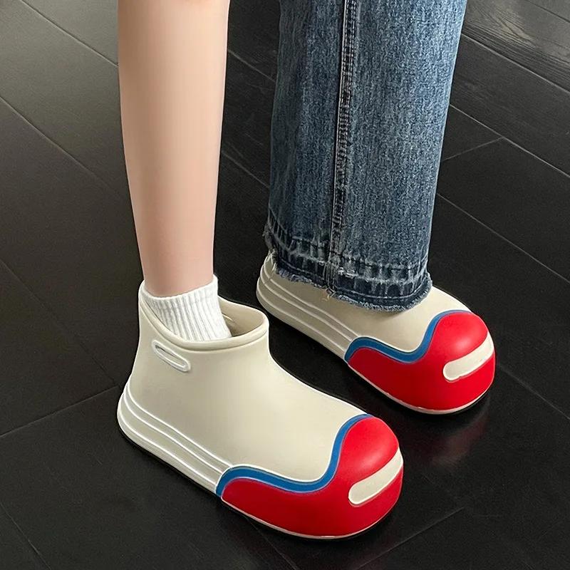 Резиновые сапоги женские 2024 новые модные кавайные водонепроницаемые резиновые туфли милые детские женские резиновые сапоги удобные садовые рабочие туфли женская обувь