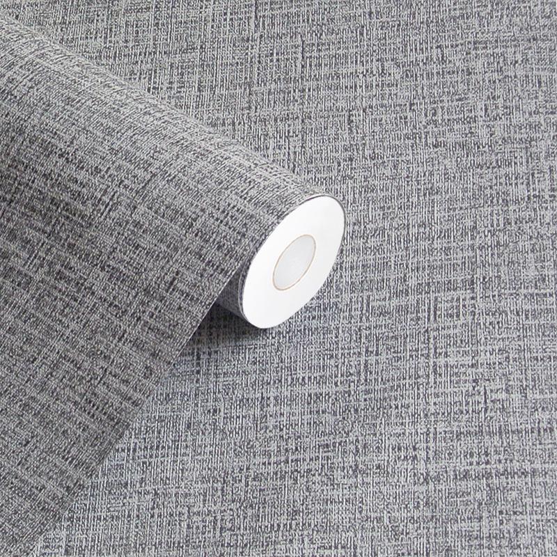 Самоклеящиеся водонепроницаемые обои с льняной текстурой для спальни и гостиной - Утолщенные, однотонные, влагостойкие, простой дизайн.