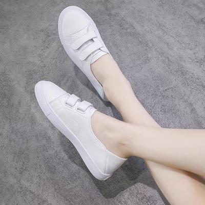 Натуральная кожа липучка летние дышащие коровья кожа мелкий носок плоская подошва одинарная обувь