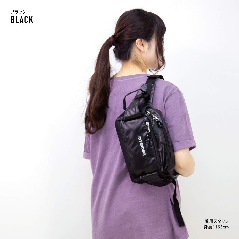 Поясная сумка через плечо большая 30430 черная [Aventura] сумка, кошелек, мужская, женская, вместительная, для бега, сумка, маленькая, легкая, сумка, на плечо,