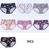 7 шт. женских трусиков-треугольников с принтом больших размеров, стильные модели со средней и высокой талией