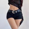 Y2k Black Sexy Gothic Denim Shorts Women Skinny High Street Low Waist Summer Streetwear Chic Punk Style Fashion Ladies