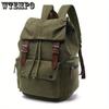 1pc Retro Canvas Backpack, Sturdy and Durable Computer Backpack, Worker Commuter Storage Bag for Office Business Trip