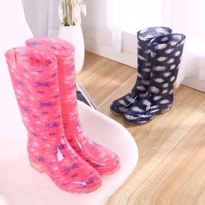 2025 Горячие модные женские цветочные сапоги рабочие резиновые сапоги водонепроницаемые, нескользящие и износостойкие резиновые сапоги Wellington оптом