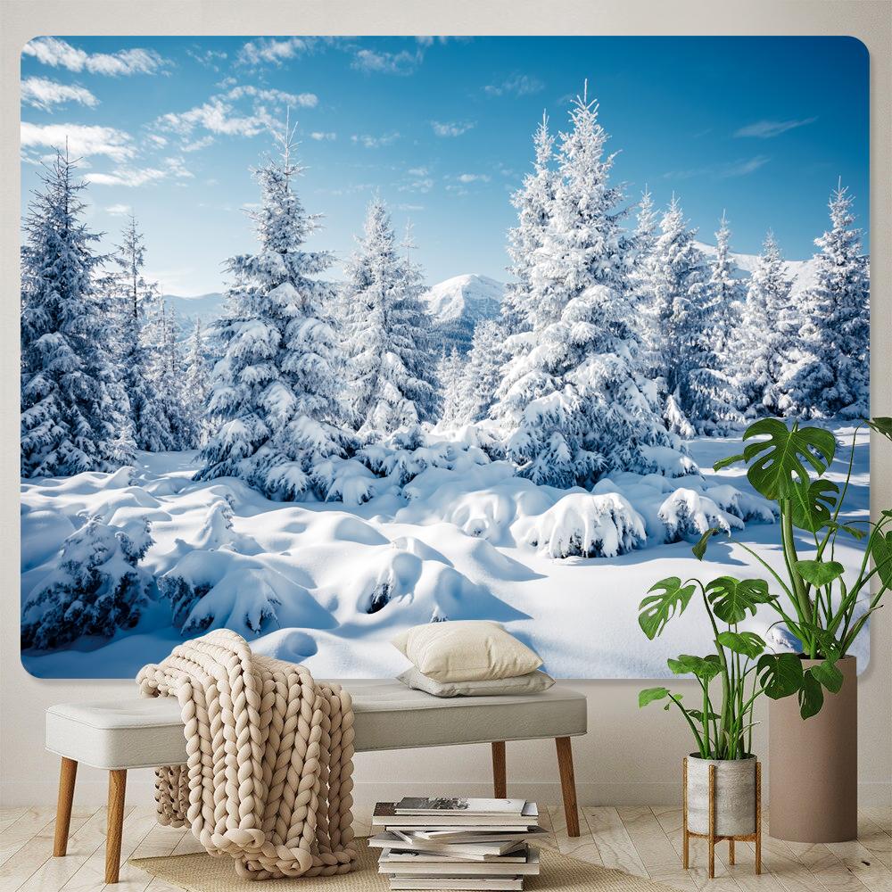 Snow Scene Home Decor Tapestry Psychedelic Scene Bohemia Wall Decor Background Cloth