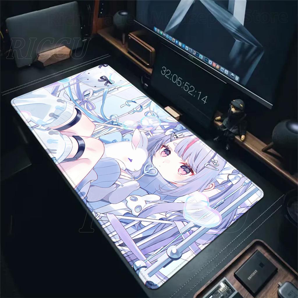 Аниме Девушка VTuber VSPO Коврик для мыши Большой XXL Коврик для стола под клавиатуру Аксессуары для ПК-гейминга Коврик для мыши с заблокированным краем Нескользящий Расширенный Коврик для стола
