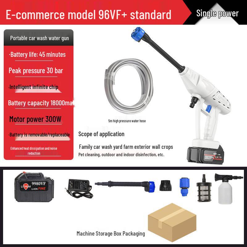 Портативная беспроводная автомойка высокого давления с литиевой батареей