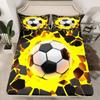 Семейное постельное белье Deluxe, односпальная кровать, двуспальная кровать, полноразмерная наволочка с 3D футбольным принтом и пододеяльник, 2/3 комплекта семейного постельного белья для спальни