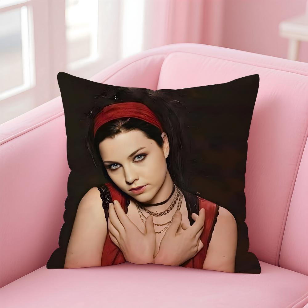American Sexy Singer Evanescence AAmy Lee Cushion Cover Pillow Case Soft Skin Friendly Fabric  Concealed Zipper